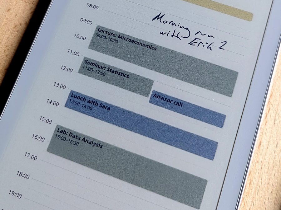 Daily agenda on a reMarkable