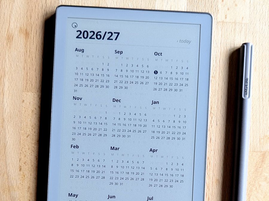 Full planner year overview on a reMarkable