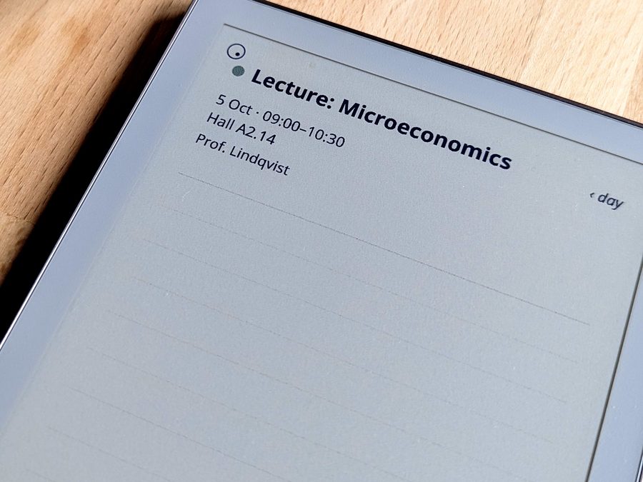 Meeting notes page on a reMarkable